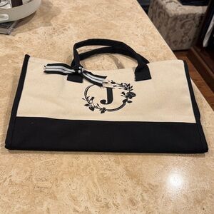 Black and Cream Tote Bag